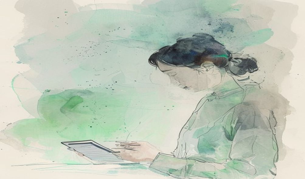 A person looking at a digital insurance document o