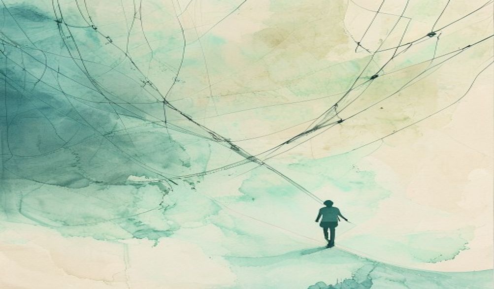 A sturdy safety net stretched wide beneath a tight