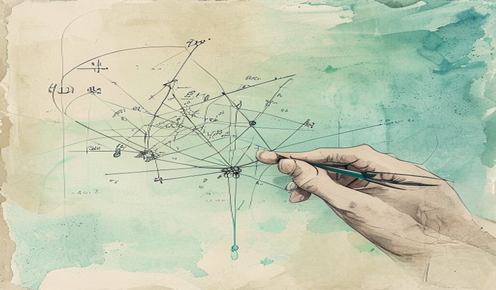 A complex mathematical formula written on a chalkb
